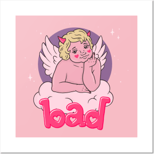 BAD CHERUB - pink Posters and Art